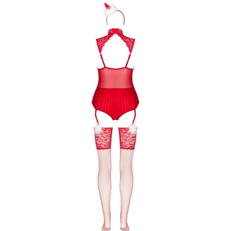 LIVCO CORSETTI FASHION - LIMPID SNOWFLAKES LC 90604 BODY + STOCKINGS + CHRISTMAS HEADBAND - Image 4