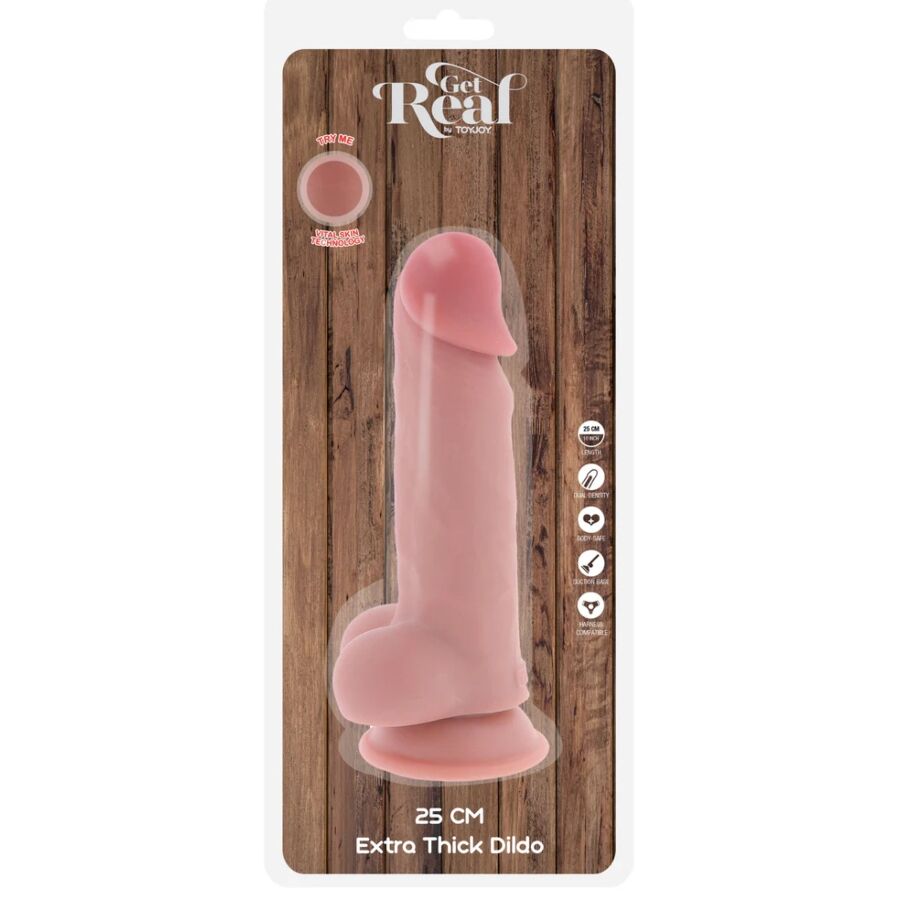 GET REAL - DELUXE REALISTIC PENIS WITH TESTICLES EXTRA THICK 25 CM - Image 5
