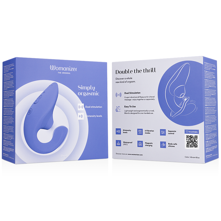 WOMANIZER - BLEND RABBIT VIBRATOR STIMULATOR VIBRANT BLUE - Image 7