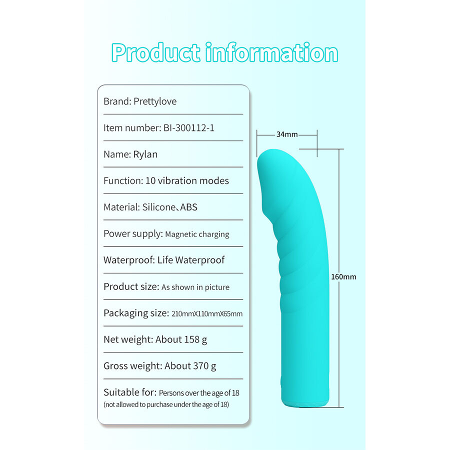PRETTY LOVE - RYLAN G-SPOT BLUE VIBRATOR - Image 11