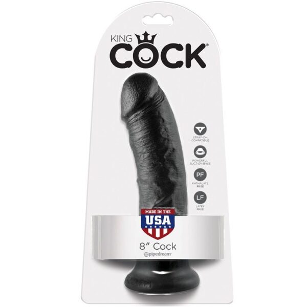 KING COCK 8" COCK BLACK 20.3 CM - Image 2