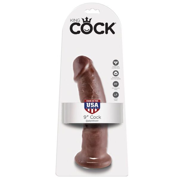KING COCK 9" COCK BROWN 22.9 CM - Image 2
