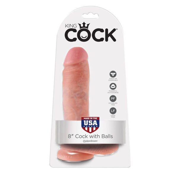 KING COCK 8" COCK FLESH WITH BALLS 20.3 CM - Image 2