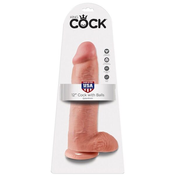 KING COCK 12" COCK FLESH WITH BALLS 30.48 CM - Image 2