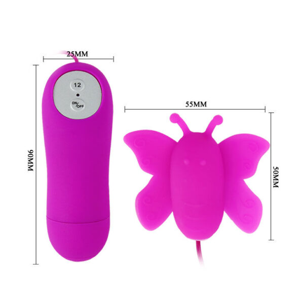 BAILE- CLIT STIMULATOR TORIS BUTTERFLY LOVE EGGS 12 SPEEDS LILAC REMOTE CONTROL - Image 4