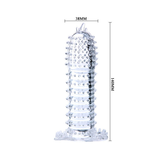 PENIS SLEEVE WITH STIMULATING POINTS CLEAR 14 CM - Image 4