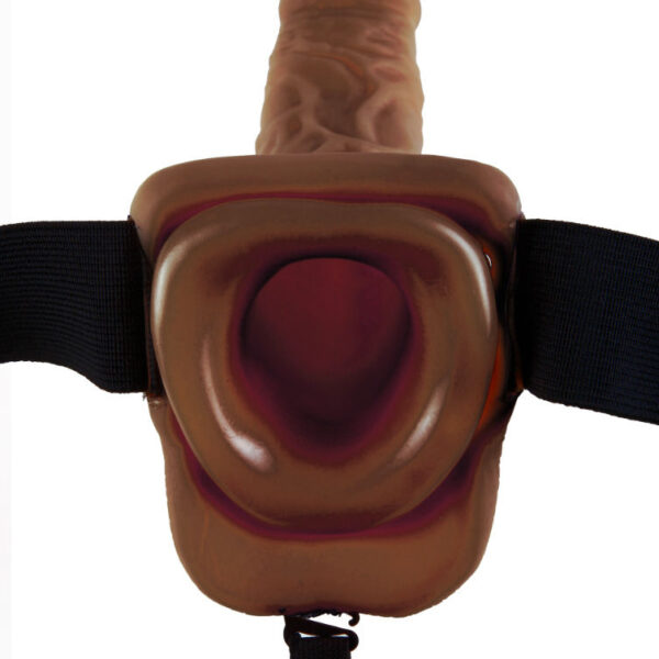 FETISH FANTASY SERIES 9" HOLLOW STRAP-ON WITH BALLS 22.9CM BROWN - Image 5