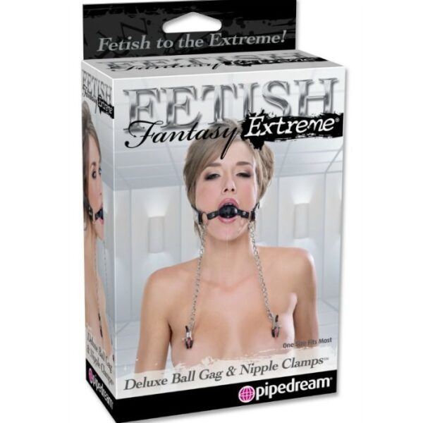 FETISH FANTASY EXTREME DELUXE BALL GAG AND NIPPLE CLAMPS - Image 2