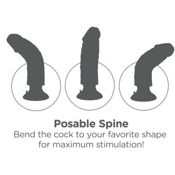 KING COCK 17.78 CM VIBRATING COCK FLESH - Image 6