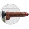 KING COCK 25.5 CM VIBRATING COCK WITH BALLS BROWN - Image 2