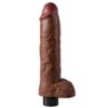 KING COCK 25.5 CM VIBRATING COCK WITH BALLS BROWN - Image 4