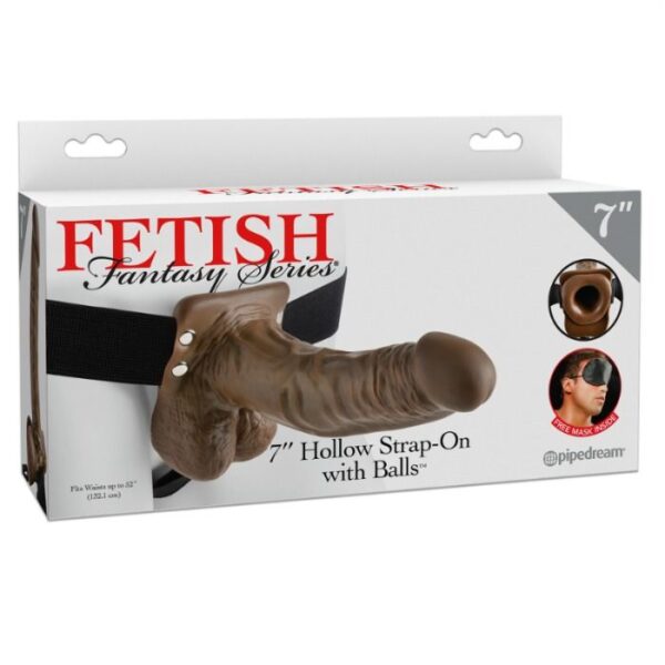 FETISH FANTASY SERIES 7" HOLLOW STRAP-ON WITH BALLS - Image 2