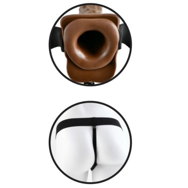 FETISH FANTASY SERIES 7" HOLLOW STRAP-ON WITH BALLS - Image 4