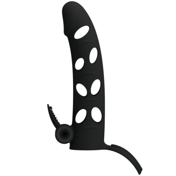 PRETTY LOVE VIBRATING SILICONE PENIS SLEEVE WITH BALL STRAPS 15.2 CM - Image 2