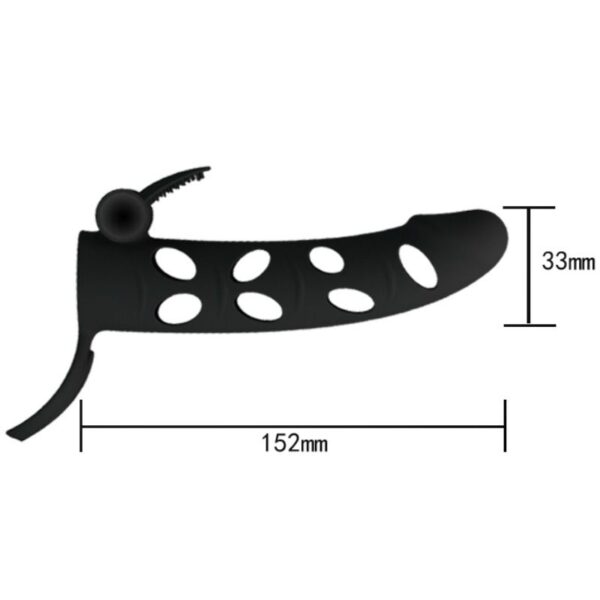 PRETTY LOVE VIBRATING SILICONE PENIS SLEEVE WITH BALL STRAPS 15.2 CM - Image 6