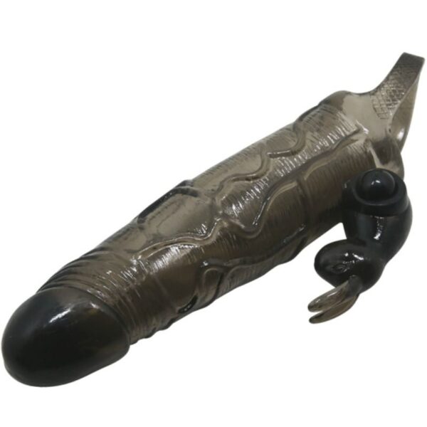 BRAVE MAN PENIS COVER WITH RABBIT BLACK 16.5 CM - Image 3