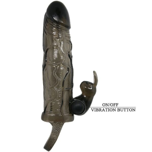 BRAVE MAN PENIS COVER WITH RABBIT BLACK 16.5 CM - Image 6