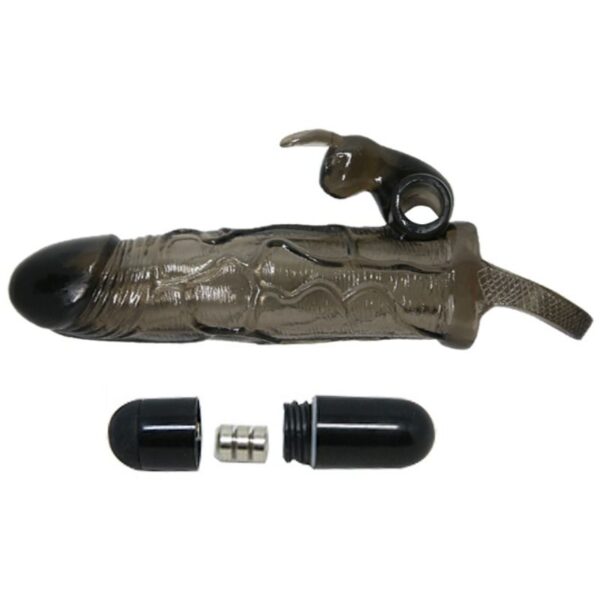 BRAVE MAN PENIS COVER WITH RABBIT BLACK 16.5 CM - Image 7