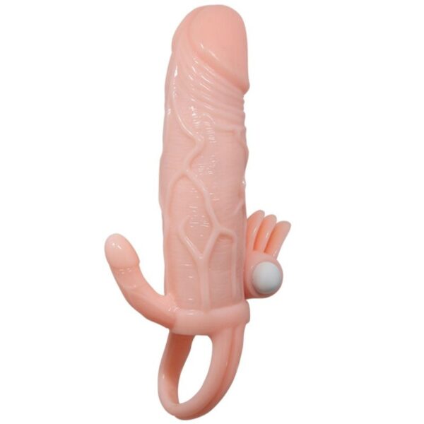 BRAVE MAN PENIS COVER WITH CLIT AND ANAL STIMULATION FLESH 16.5 CM - Image 5