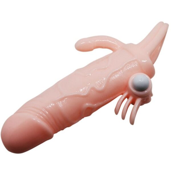BRAVE MAN PENIS COVER WITH CLIT AND ANAL STIMULATION FLESH 16.5 CM - Image 7
