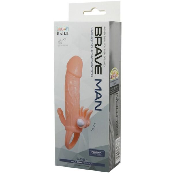 BRAVE MAN PENIS COVER WITH CLIT AND ANAL STIMULATION FLESH 16.5 CM - Image 10