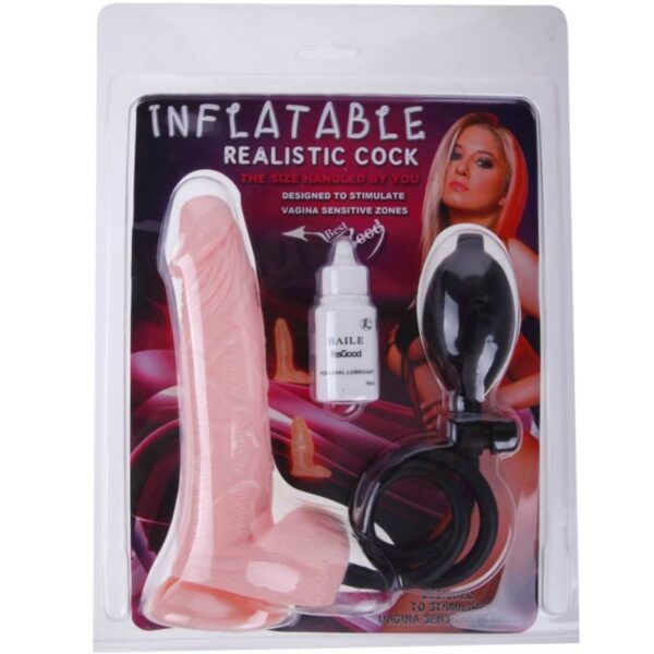 INFLATABLE REALISTIC DILDO WITH SUCTION CUP 19.3 CM - Image 5