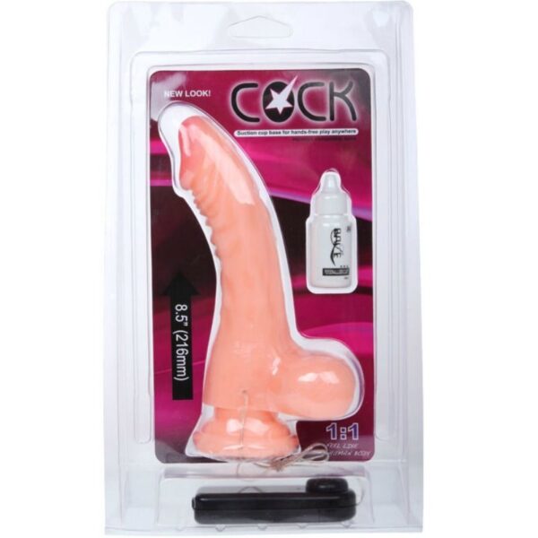 COCK VIBRATING REALISTIC DILDO FLESH 21.6 CM - Image 4