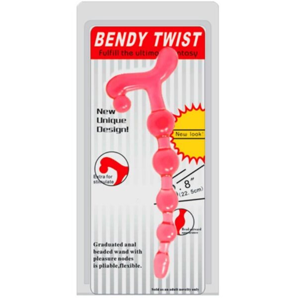 BENDY TWIST ANAL BEADS RED - Image 4