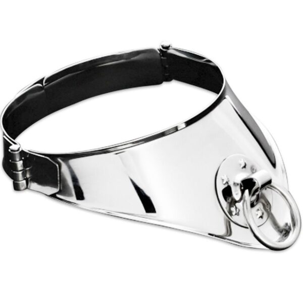METAL HARD NECLACE WITH RING AND LOCK 12.5 CM