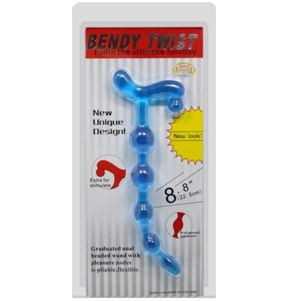 BENDY TWIST ANAL BEADS BLUE - Image 2