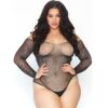 LEG AVENUE CRYSTALIZED FISHNET BODYSTOCKING 1X-2X