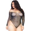 LEG AVENUE CRYSTALIZED FISHNET BODYSTOCKING 1X-2X - Image 2