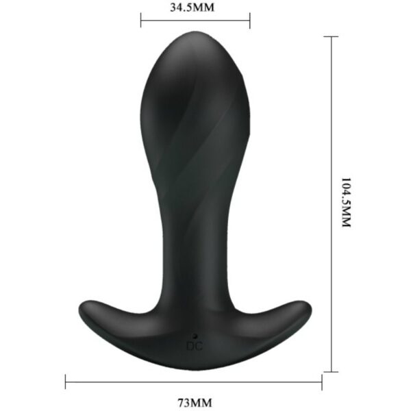 PRETTY LOVE ANAL PLUG MASSAGER BLACK - Image 3