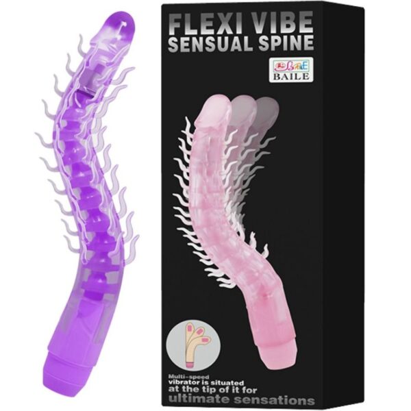 FLEXI VIBE SENSUAL SPINE BENDABLE VIBRATING PURPLE 23.5 CM - Image 3