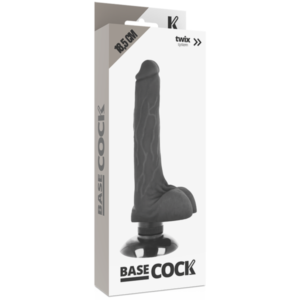 BASECOCK REALISTIC VIBRATOR 2-1 BLACK 18.5CM - Image 4