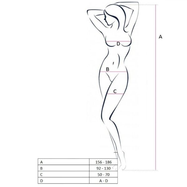 PASSION WOMAN BS046 BODYSTOCKING - RED ONE SIZE - Image 2