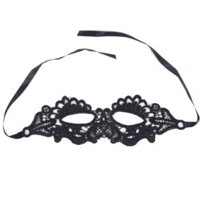 QUEEN LINGERIE ENCHANTING BLACK LACE EYE MASK ONE SIZE