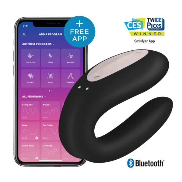 SATISFYER DOUBLE JOY CON APP BLACK