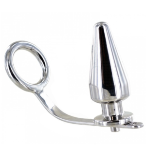 METALHARD COCK RING WITH PLUG ANAL 45 X 50MM