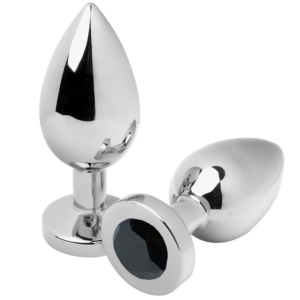 METALHARD ANAL PLUG DIAMOND BLACK MEDIUM 7.62CM