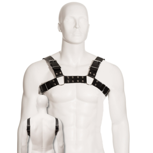 BODY LEATHER BLACK BULL DOG HARNESS - Image 2