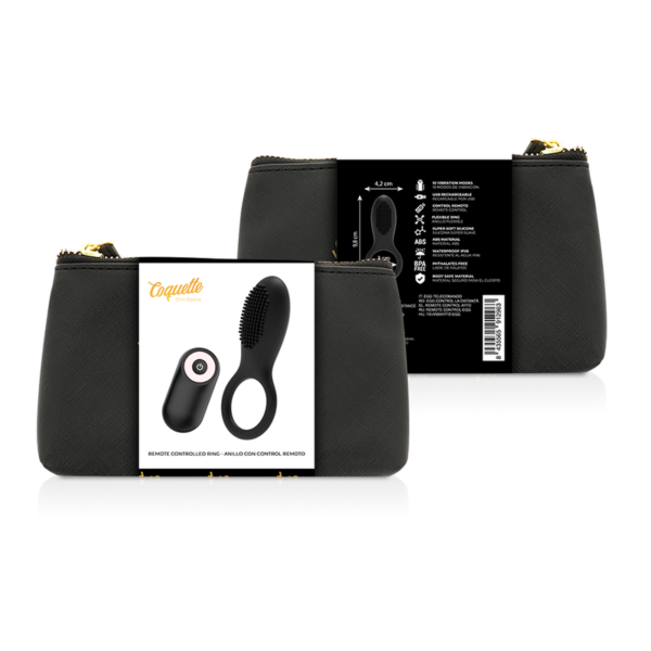 COQUETTE CHIC DESIRE COCK RING REMOTE CONTROL RECHARGEABLE BLACK/ GOLD - Image 2