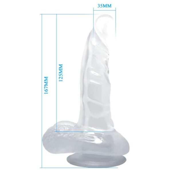 BAILE REALISTIC DILDO SUCTION CUP AND TESTICLES 16.7 CM - CLEAR - Image 5