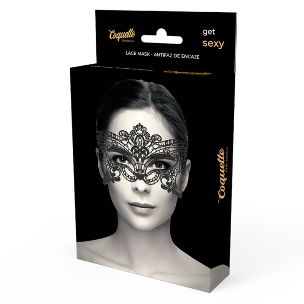 COQUETTE CHIC DESIRE LACE MASK BLACK - Image 3