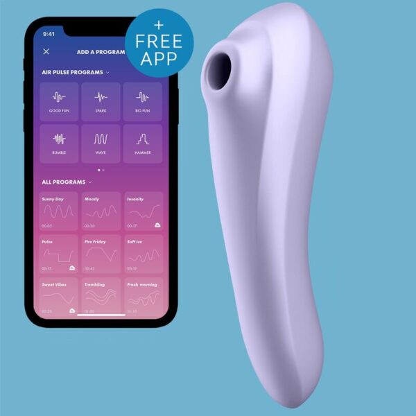 SATISFYER DUAL PLEASURE AIR PULSE VIBRATOR MAUVE - Image 4