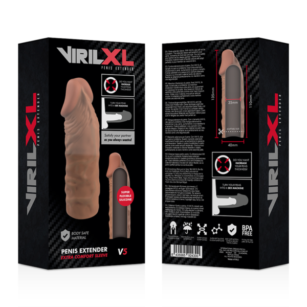 VIRILXL PENIS EXTENDER EXTRA COMFORT SLEEVE V5 BROWN - Image 8