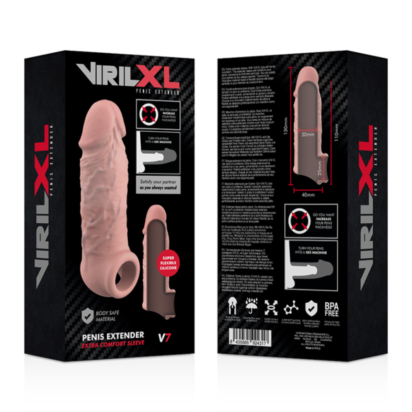 VIRILXL PENIS EXTENDER EXTRA COMFORT SLEEVE V7 FLESH - Image 8