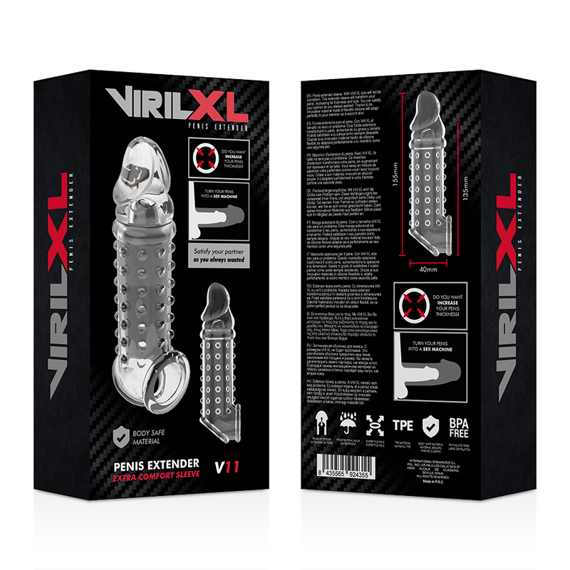 VIRILXL PENIS EXTENDER EXTRA COMFORT SLEEVE V11TRANSPARENT - Image 7