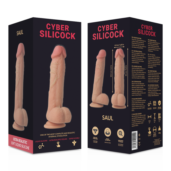 CYBER SILICOCK SAUL ULTRA REALISTIC SOFT LIQUID SILICONE 21CM - Image 6