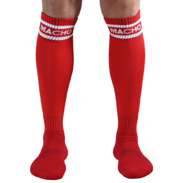 MACHO MALE LONG SOCKS ONE SIZE - RED - Image 2